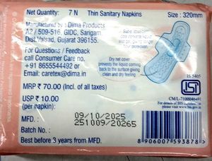 Caretex Ultra Thin Sanitary Pads - 7 Count