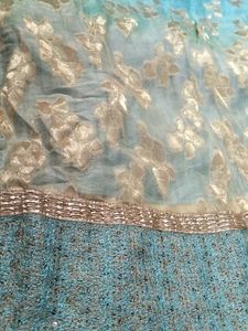 Aqua Embroidered Kurta Set