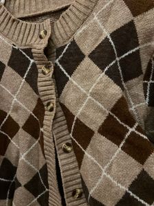 Argyle Knit Cardigan
