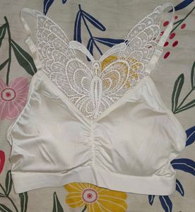 White Butterfly Lace Bralette