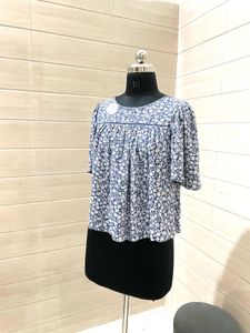 GAP Pintresty 🌸Floral Print Ruffle Sleeve Top