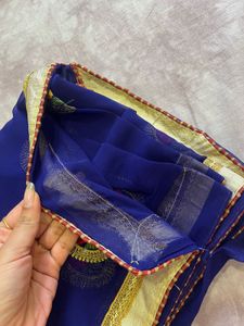 Royal Blue Saree with Blouse Piece (Brand New)