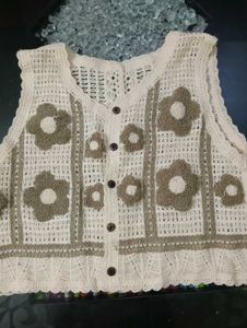 Crochet Floral Vest Top