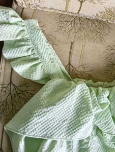 Lime Green Ruffle Tier/Layer Trendy Top