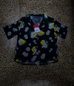 Cartoon Purr Cotton Shirt