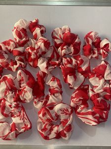 Red Floral Scrunchies