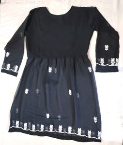 Black Chickenkari Kurti