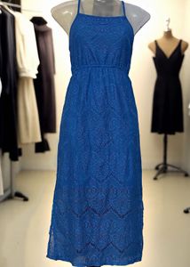 Pintrest Chochet Blue Lace Midi Dress