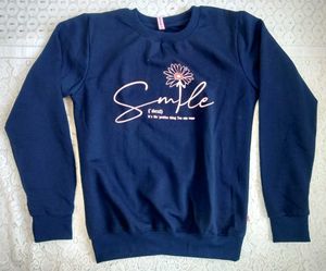 Navy "Smile" Graphic Sweatshirt