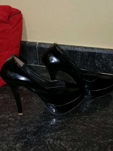 Leather Look Heel Pumps
