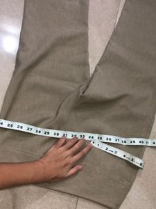 Beige Flare Leg Pants