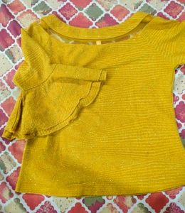 Yellow Bell Sleeve Blouse