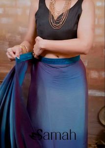 Elegant Blue Ombre Saree