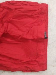 White &amp; Red Cotton Kurta Set