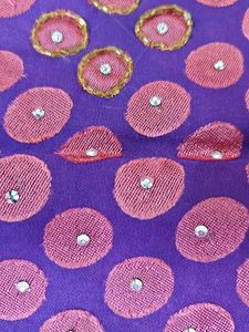 🌸 Pink Brasso Fabric with Polka Dot Design – Fest