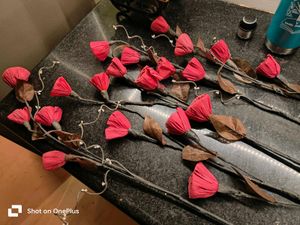 Artificial Red Flower Stems