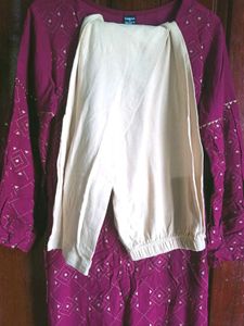 Maroon Embroidered Kurta Set