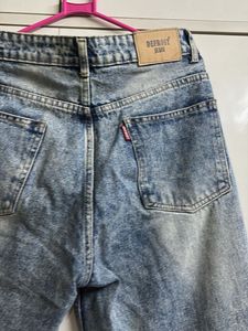 Acid Wash Wide Leg Jeans high waist