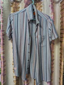 Striped Short Sleeve Button-Down