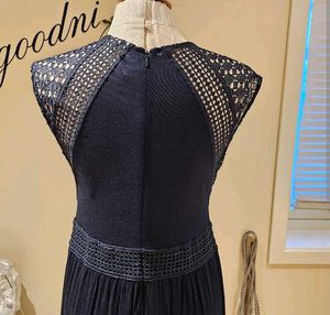 Elegant navy blue Maxi Dress