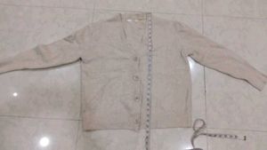 Beige Knit Cardigan 34-40 L-24.5