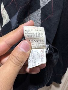 Lacoste Pure Wool Black Cardigan