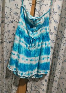 My Style Tie Dye Halter Neck Sleeveless Smocked