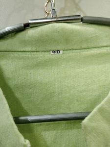 Green Kurta with Striped Bottom