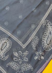 Navy Blue Printed Scarf