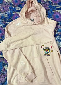 Puma X 1DER Men Pink Cotton Hoodie (UNISEX)