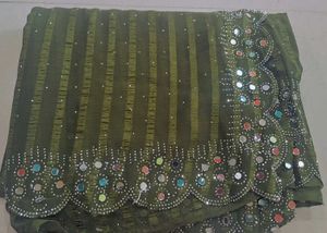 Elegant olive green saree