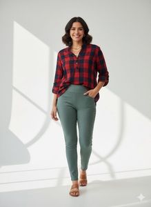 Red Plaid Tunic Top and Pants