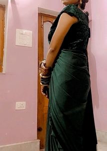 Ready To Wear Saree With Velvet Blouse