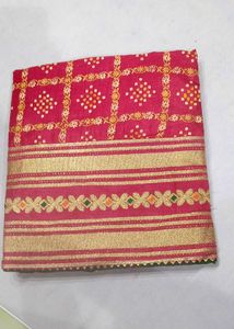 Pink Bandhani Saree