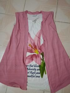 Pink Floral Tank & Cardigan Set