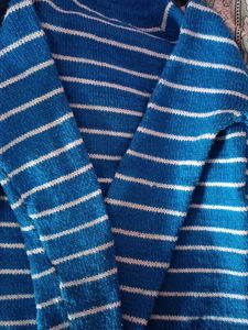 Blue Striped Knit Sweater