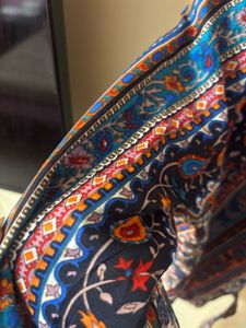 Boho Print Tie-Front Top