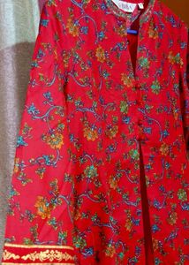 Biba Floral Print Layered Kurta