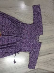 Printed Purple Dress