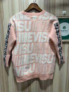 Evisu Womens Pink Rabbit Wool Sweater