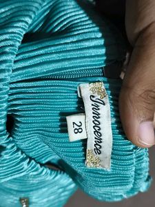 Teal Pleated Top