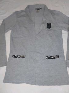 Gray Long Sleeve Blazer