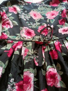Black Floral Print Dress