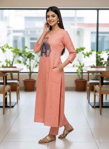 Elegant Peach Kurta Set