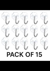 Transparent Wall Hooks pack of 15 | Self Adhesive