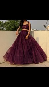 wine lehenga
