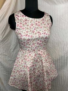 Korean Floral Sleeveless Mini Dress