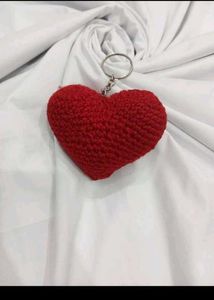 Handmade Crochet Heart Keychain