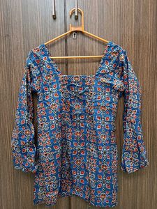 Blue Printed Top