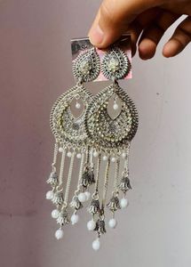 Vintage Silver Tone Dangle Earrings